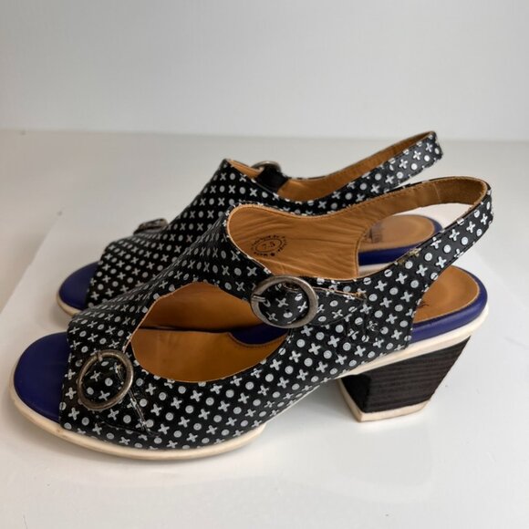 John Fluevog Sandal Women 7.5 Awe Slingback Leather Portugal Hope Party Core Ex - Picture 5 of 13